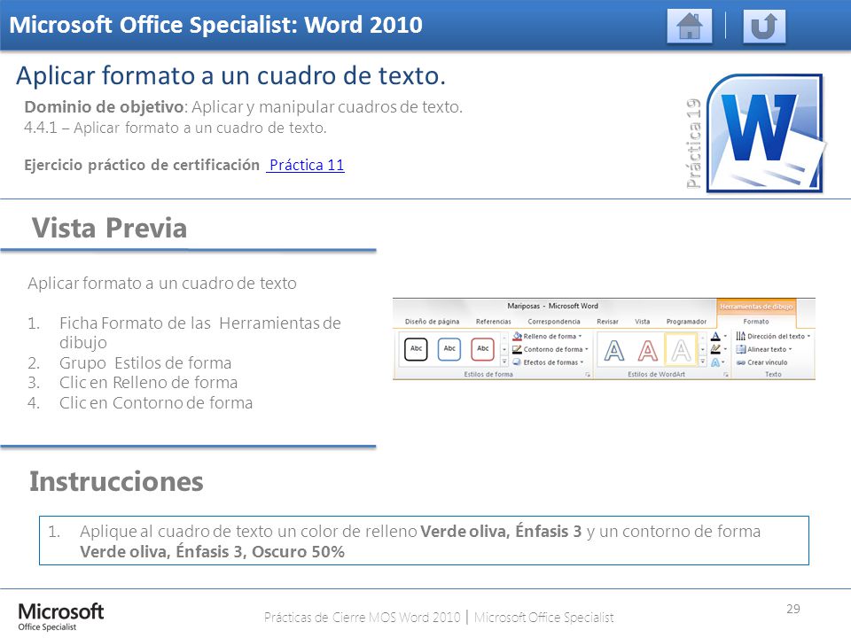 Prácticas de Cierre MOS Word 2010 │ Microsoft Office Specialist
