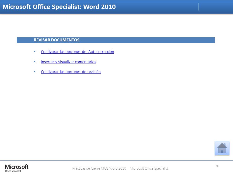 Prácticas de Cierre MOS Word 2010 │ Microsoft Office Specialist