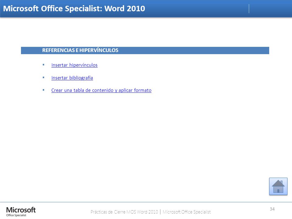 Prácticas de Cierre MOS Word 2010 │ Microsoft Office Specialist