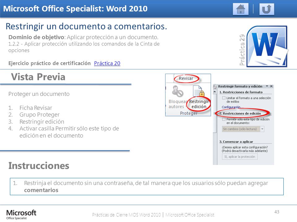 Prácticas de Cierre MOS Word 2010 │ Microsoft Office Specialist