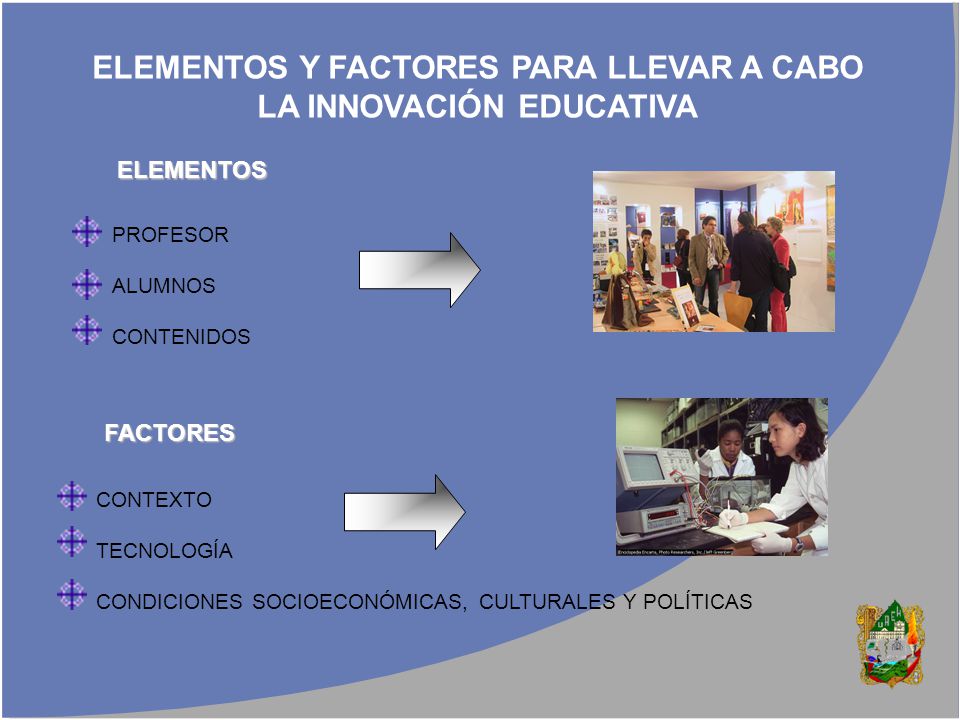 ELEMENTOS Y FACTORES PARA LLEVAR A CABO LA INNOVACIÓN EDUCATIVA