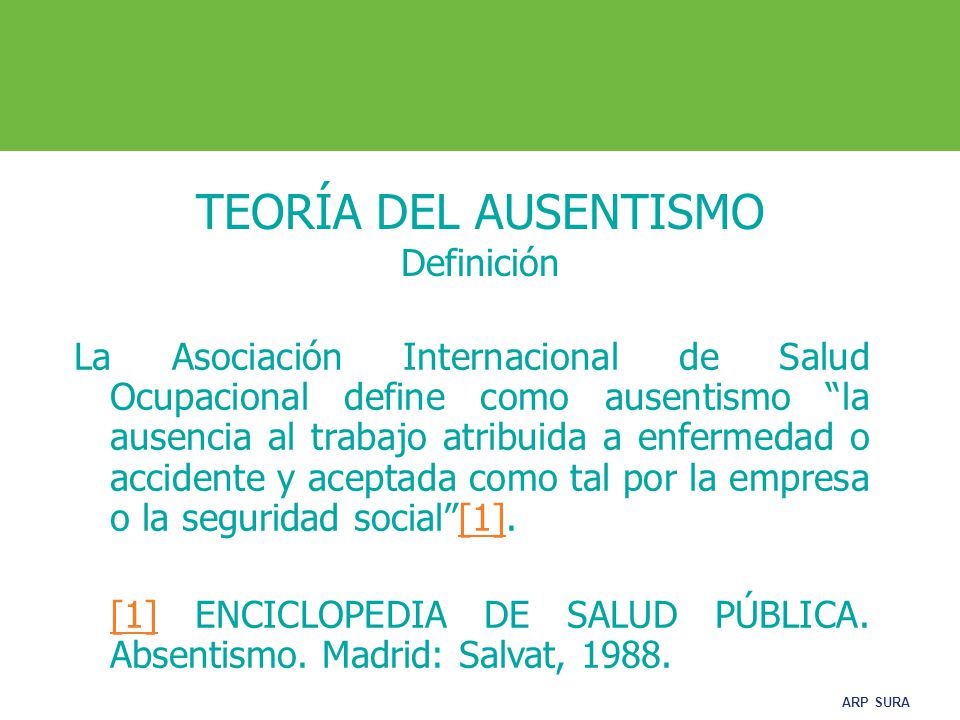 TEORÍA DEL AUSENTISMO Definición