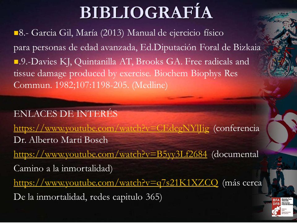 BIBLIOGRAFÍA 8.- Garcia Gil, María (2013) Manual de ejercicio físico