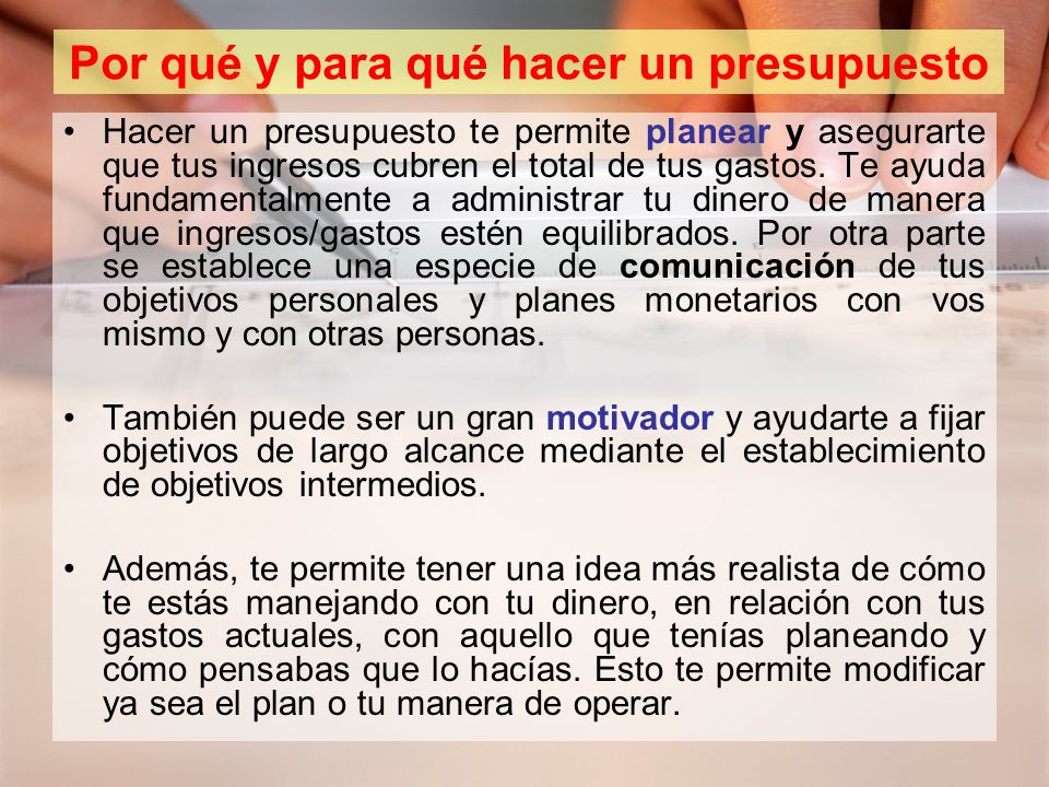 Por qué y para qué hacer un presupuesto