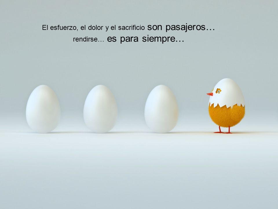 El esfuerzo, el dolor y el sacrificio son pasajeros… rendirse… es para siempre…