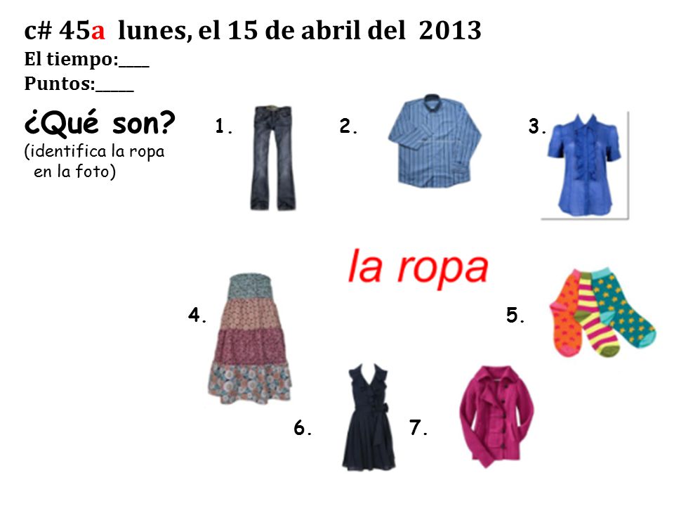 c# 45a lunes, el 15 de abril del 2013 El tiempo:____ Puntos:_____