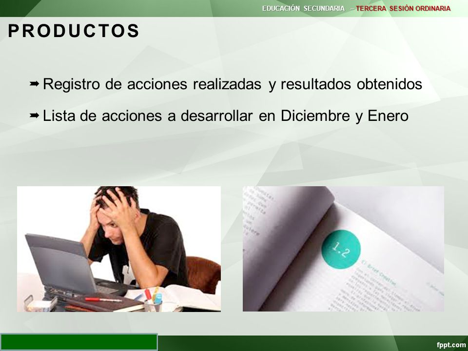PRODUCTOS Registro de acciones realizadas y resultados obtenidos