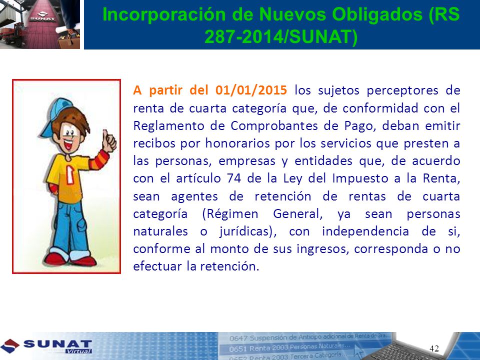 Incorporación de Nuevos Obligados (RS /SUNAT)