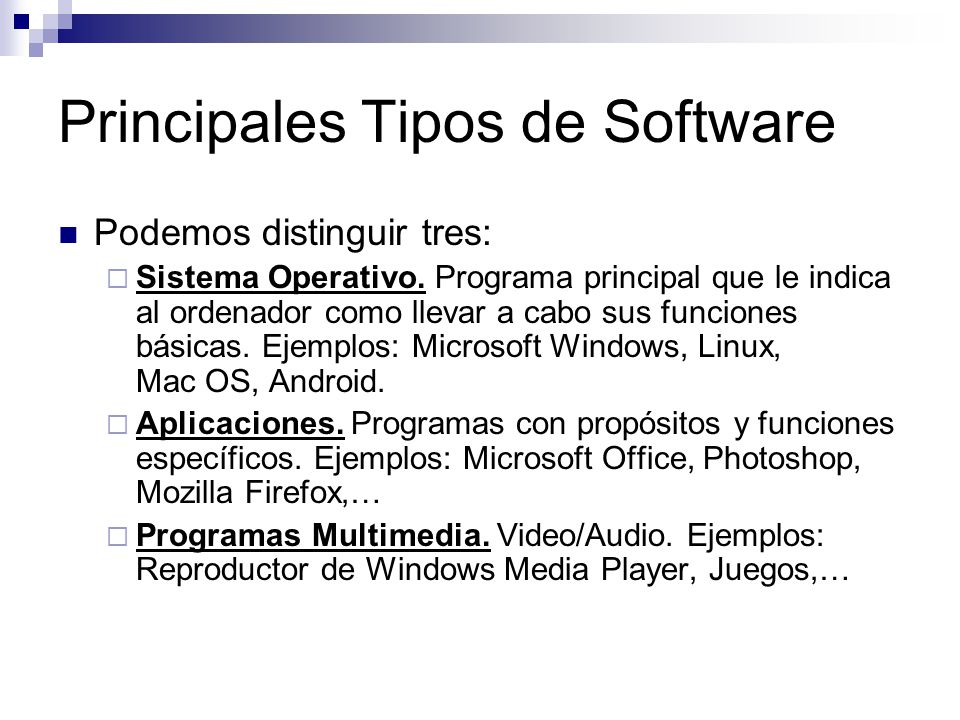 Principales Tipos de Software