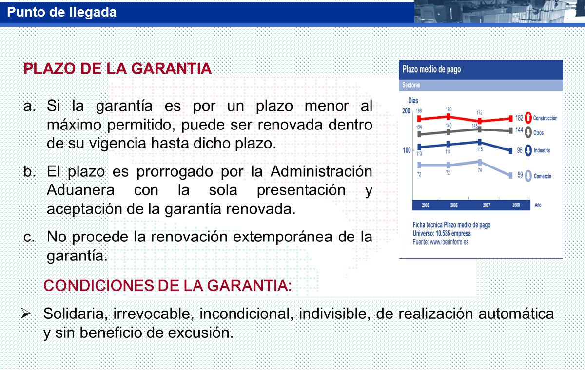 PLAZO DE LA GARANTIA Si la garantía es por un plazo menor al máximo permitido, puede ser renovada dentro de su vigencia hasta dicho plazo.