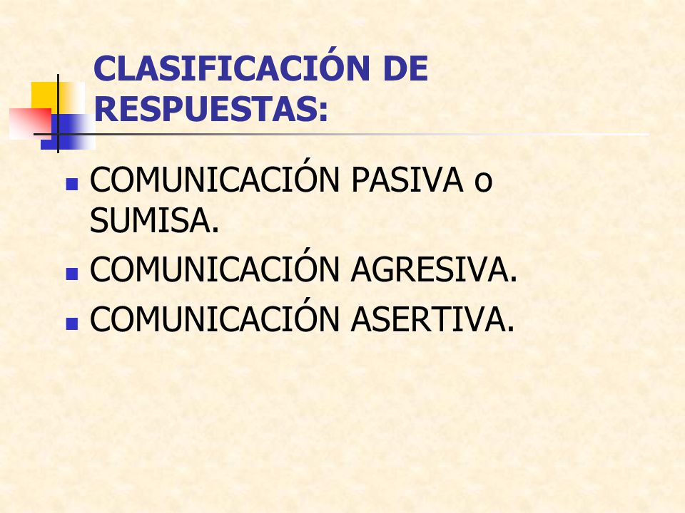 CLASIFICACIÓN DE RESPUESTAS: