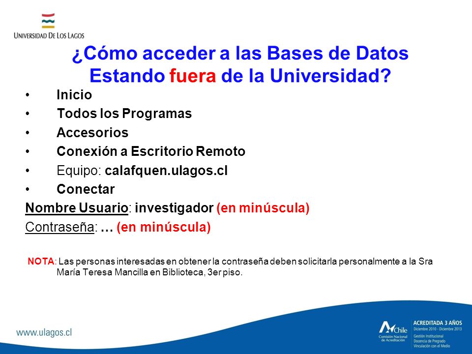 ¿Cómo acceder a las Bases de Datos Estando fuera de la Universidad