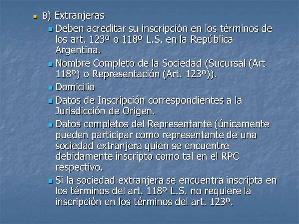 Datos de Inscripción correspondientes a la Jurisdicción de Origen.