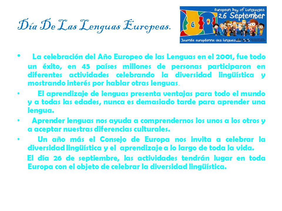 Día De Las Lenguas Europeas.