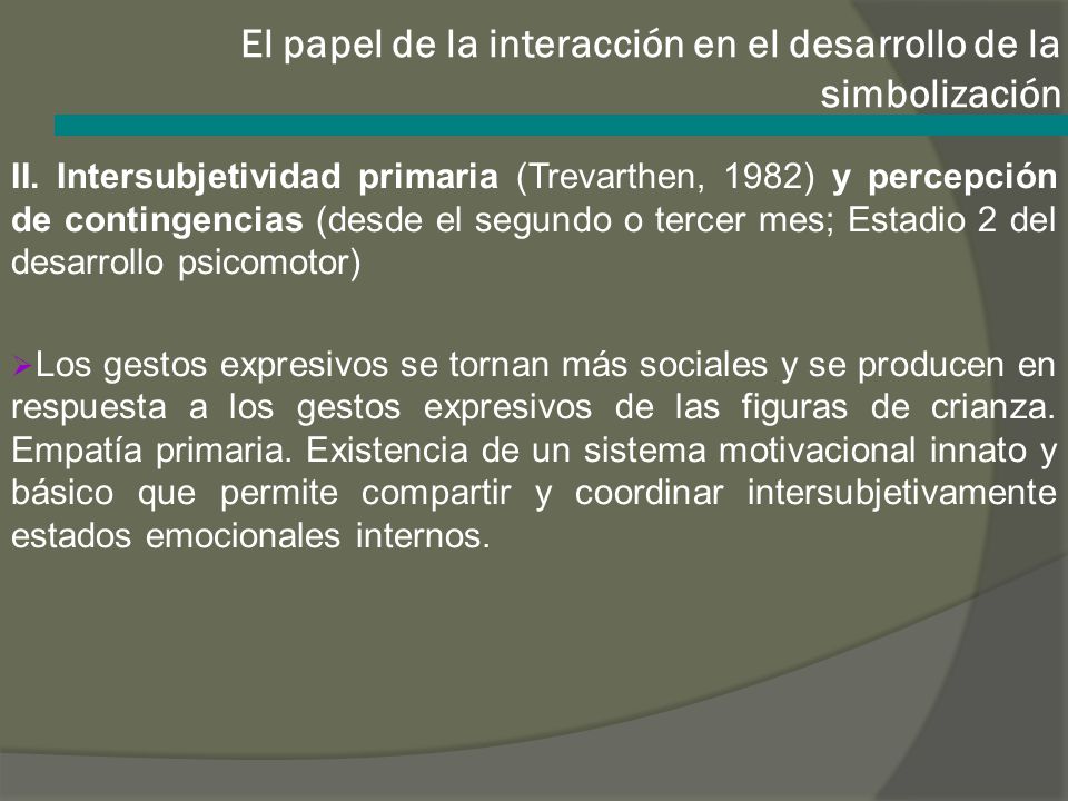 El papel de la interacción en el desarrollo de la simbolización