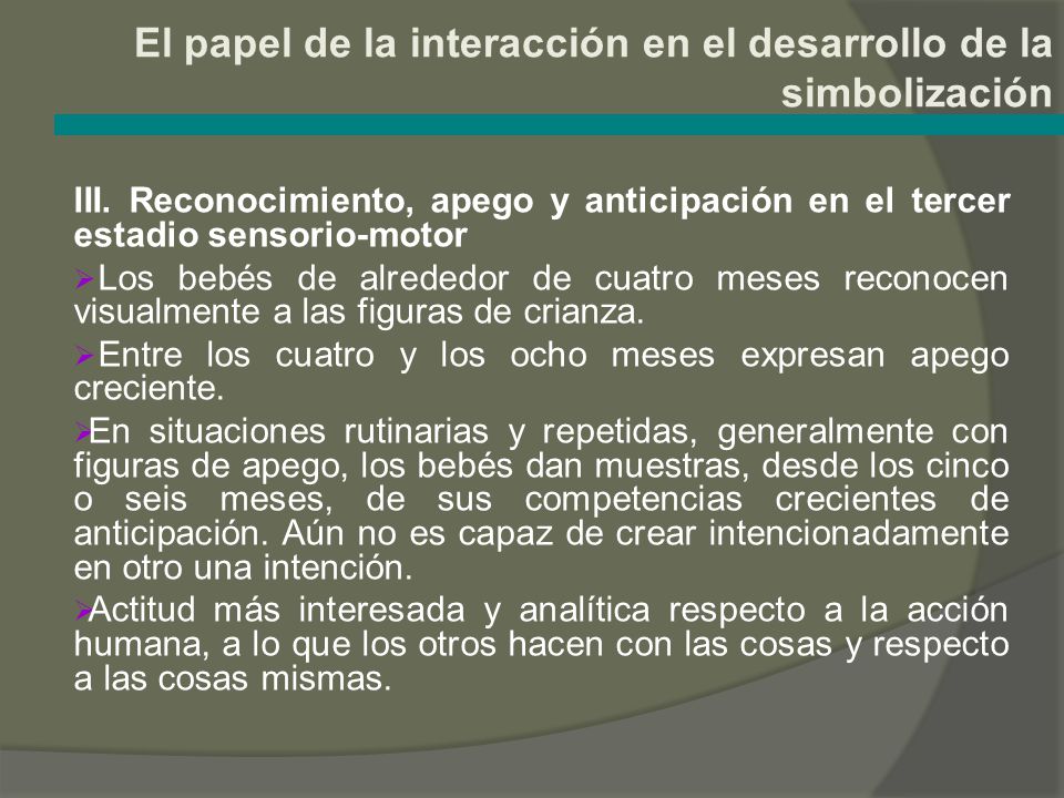 El papel de la interacción en el desarrollo de la simbolización