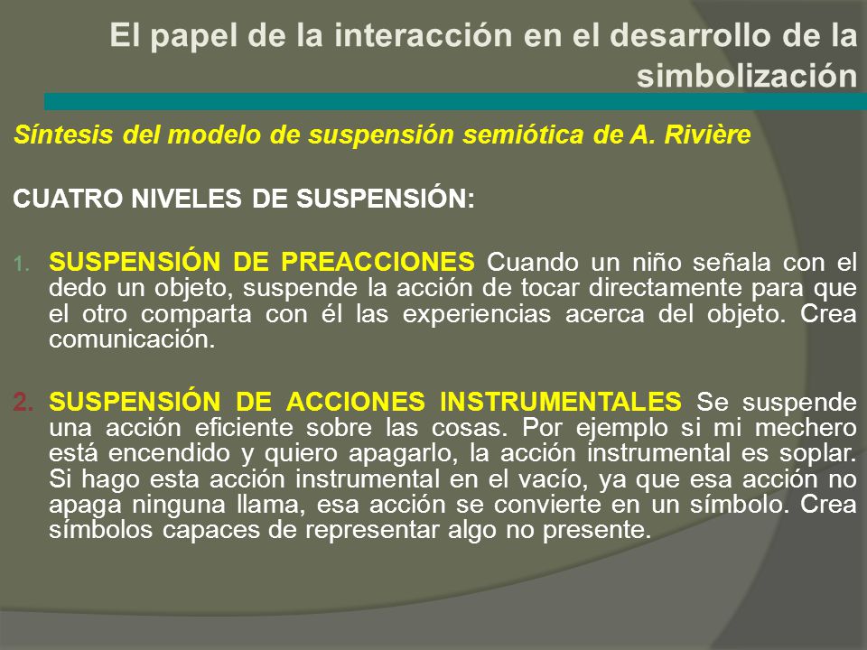 El papel de la interacción en el desarrollo de la simbolización