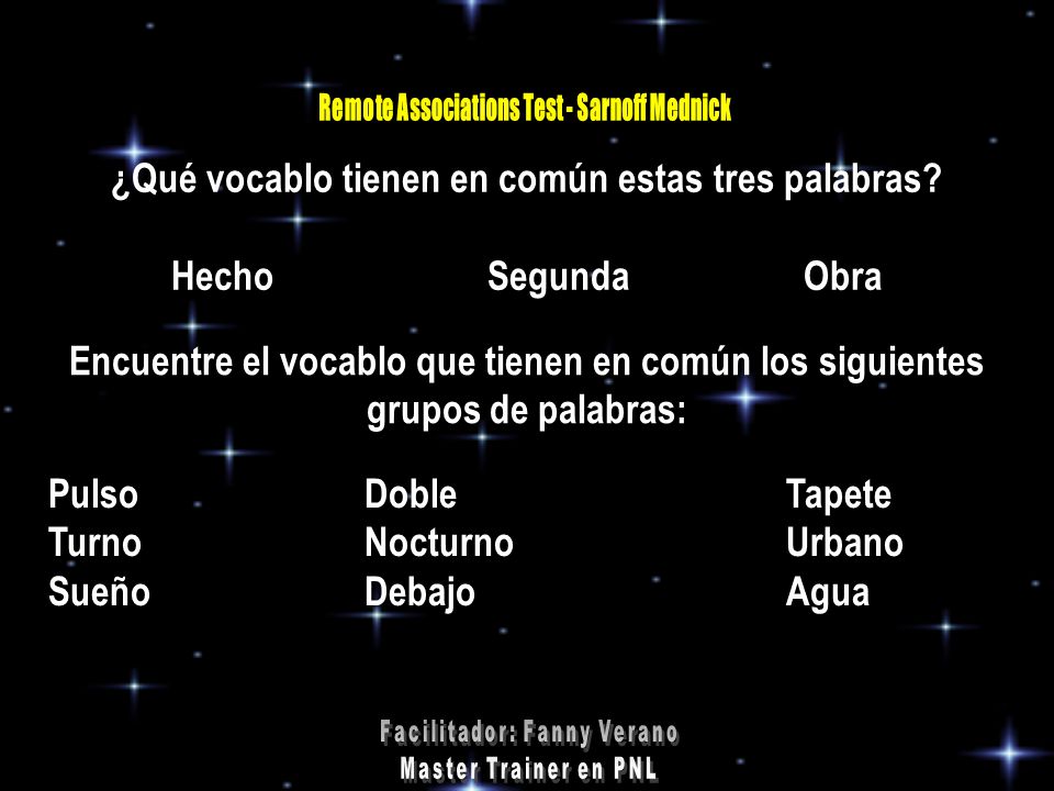 ¿Qué vocablo tienen en común estas tres palabras Hecho Segunda Obra