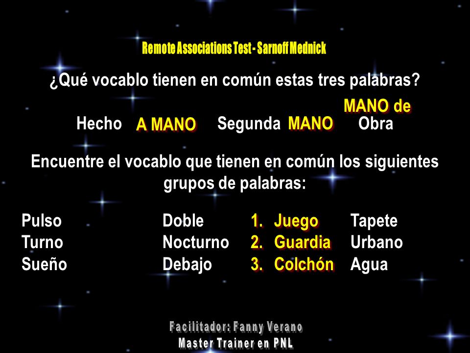 ¿Qué vocablo tienen en común estas tres palabras Hecho Segunda Obra