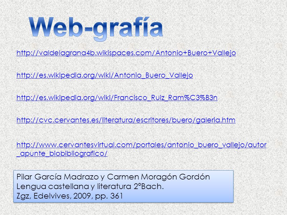 Web-grafía Pilar García Madrazo y Carmen Moragón Gordón
