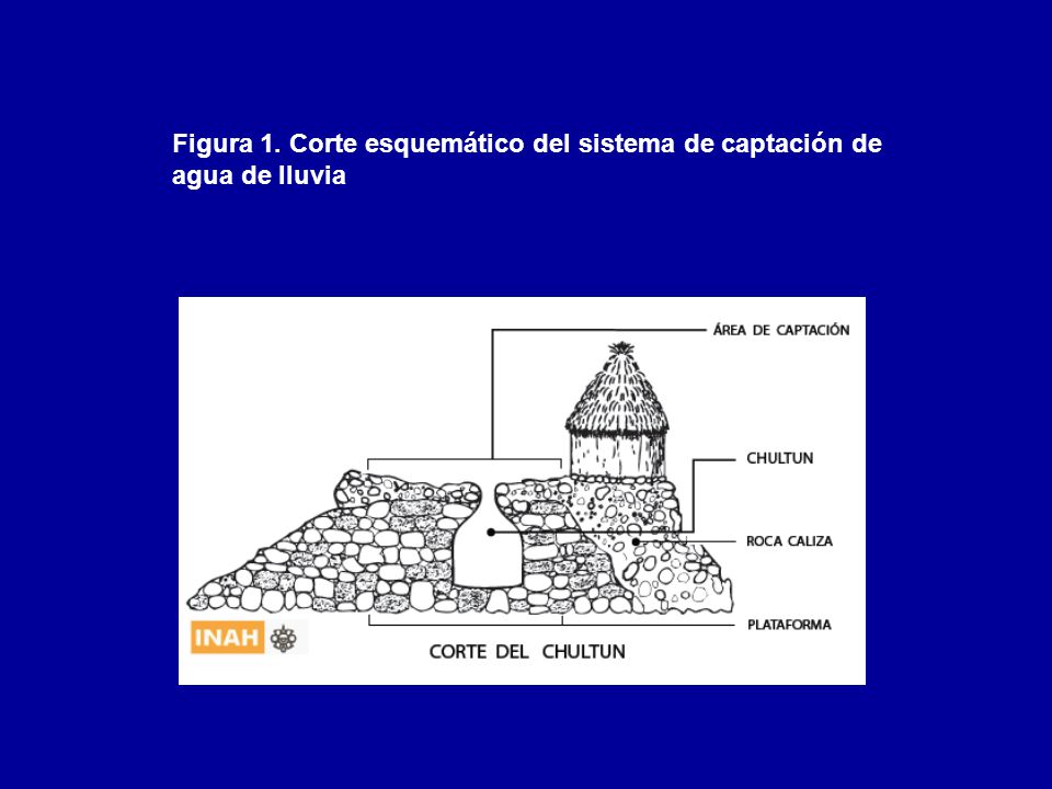 Figura 1. Corte esquemático del sistema de captación de agua de lluvia