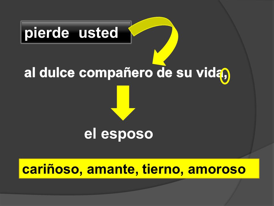 pierde usted el esposo al dulce compañero de su vida,