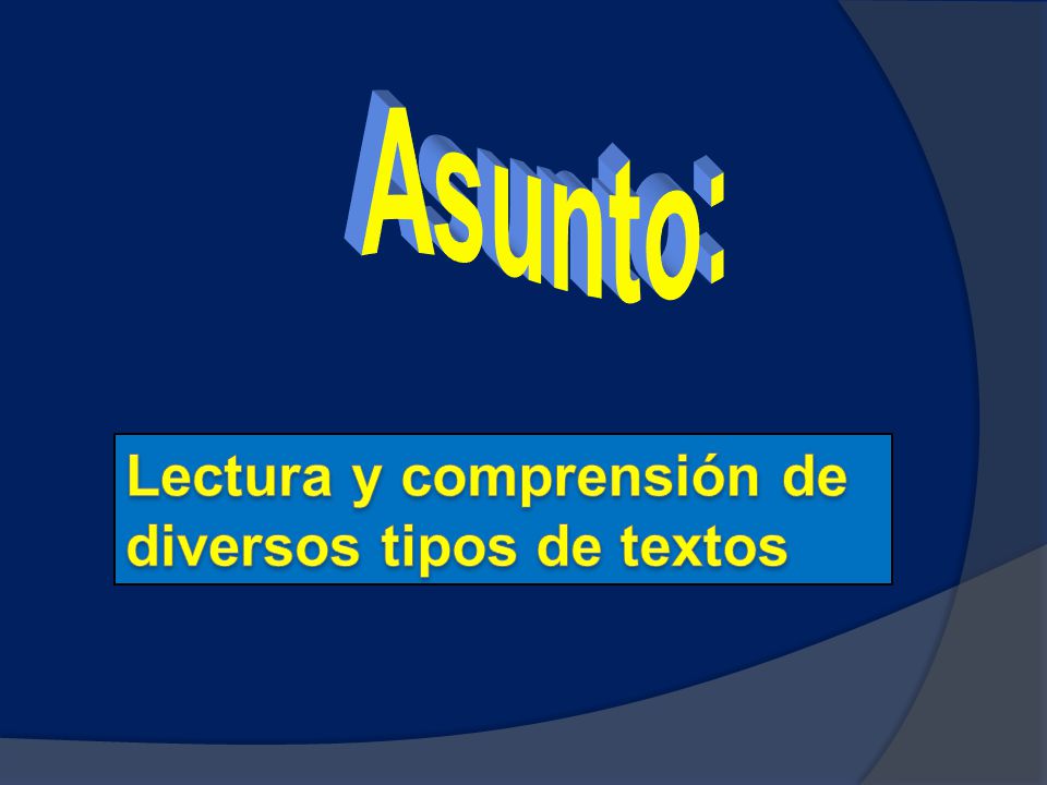 Lectura y comprensión de diversos tipos de textos