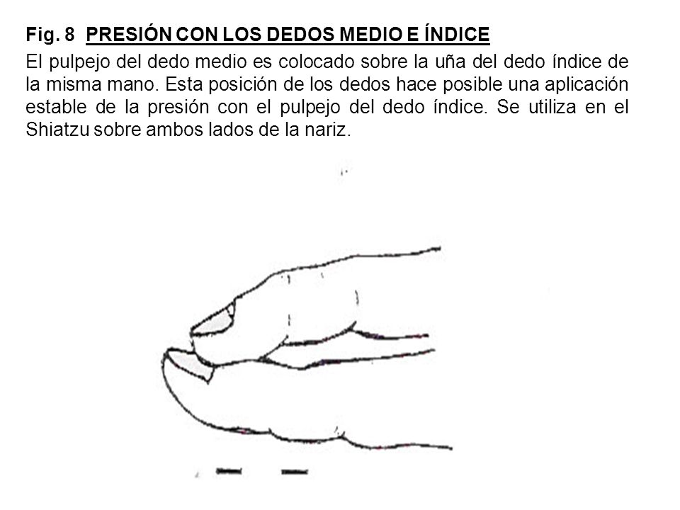 Fig. 8 PRESIÓN CON LOS DEDOS MEDIO E ÍNDICE