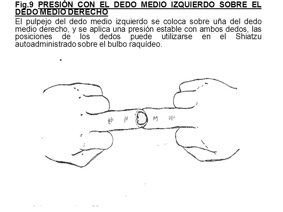 Fig.9 PRESIÓN CON EL DEDO MEDIO IZQUIERDO SOBRE EL DEDO MEDIO DERECHO