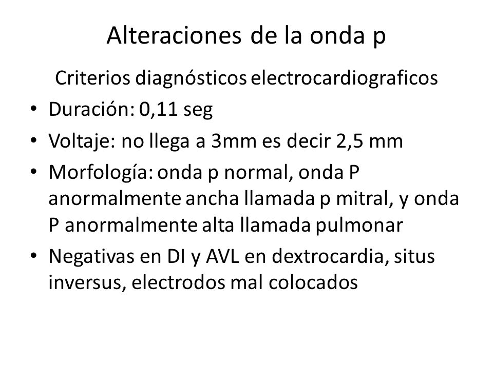 Alteraciones de la onda p