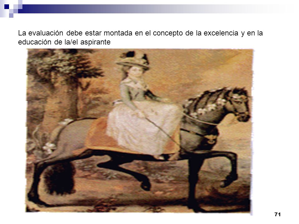 La evaluación debe estar montada en el concepto de la excelencia y en la educación de la/el aspirante