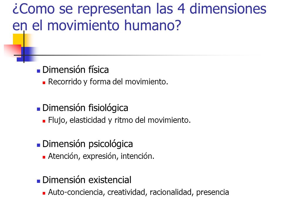 ¿Como se representan las 4 dimensiones en el movimiento humano