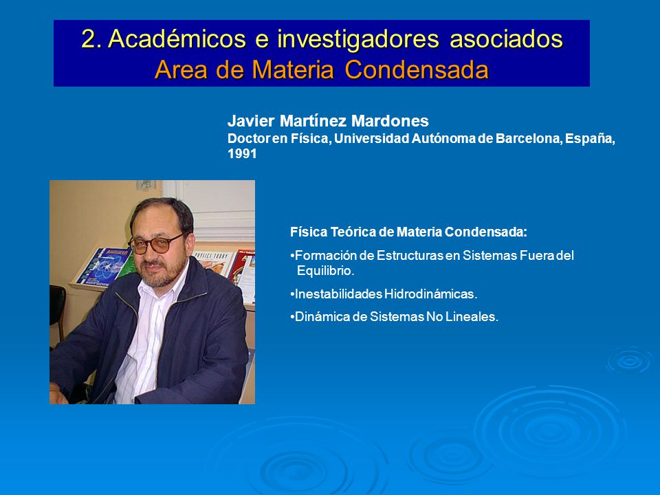 2. Académicos e investigadores asociados Area de Materia Condensada