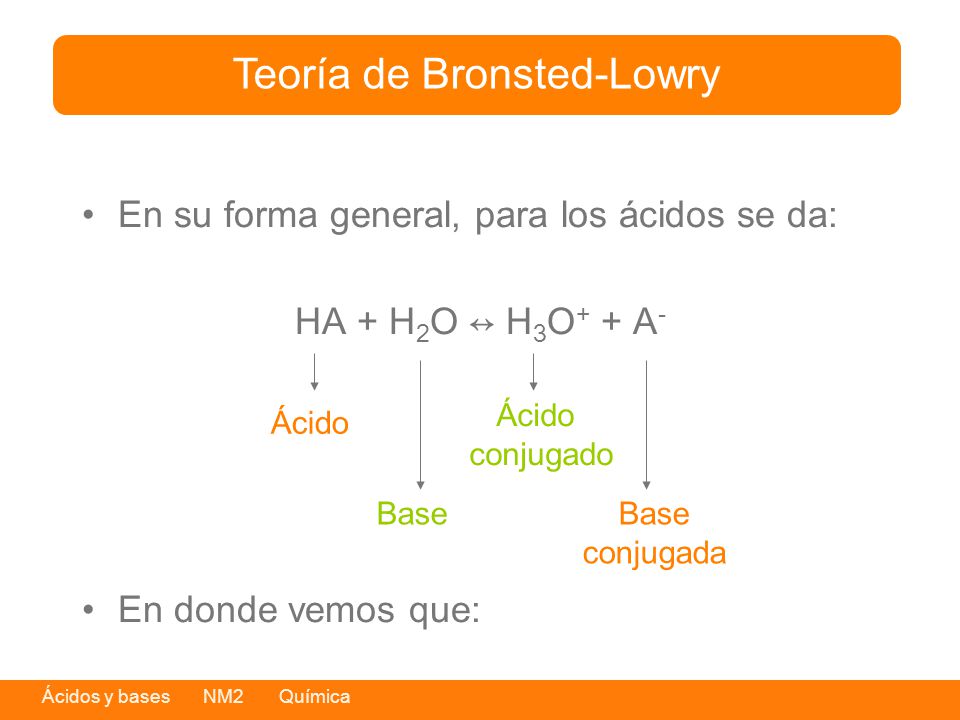 Teoría de Bronsted-Lowry