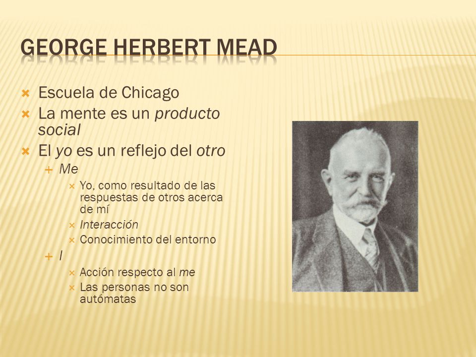 George Herbert Mead Escuela de Chicago La mente es un producto social