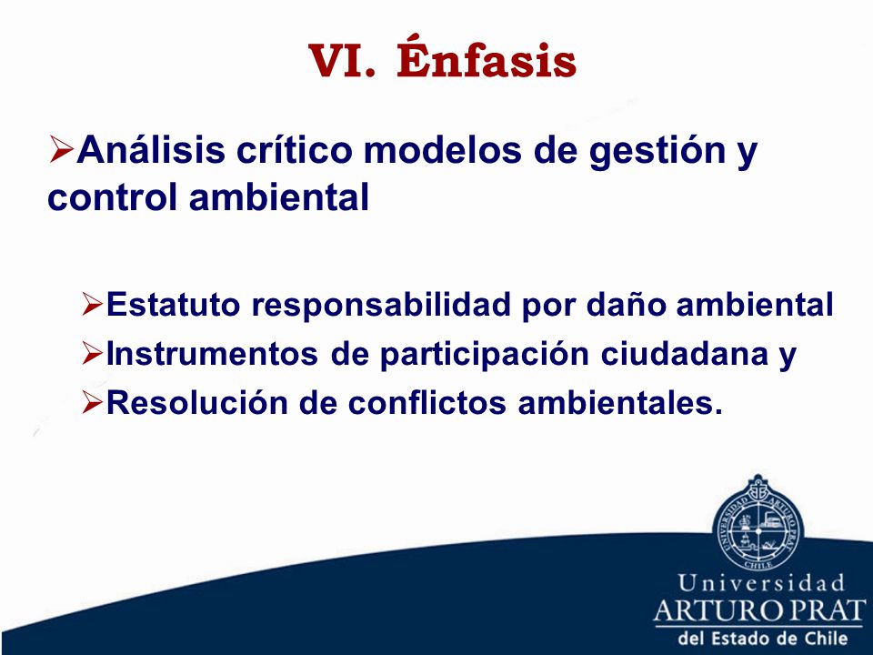 VI. Énfasis Análisis crítico modelos de gestión y control ambiental