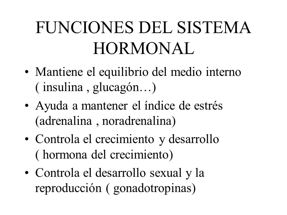 FUNCIONES DEL SISTEMA HORMONAL