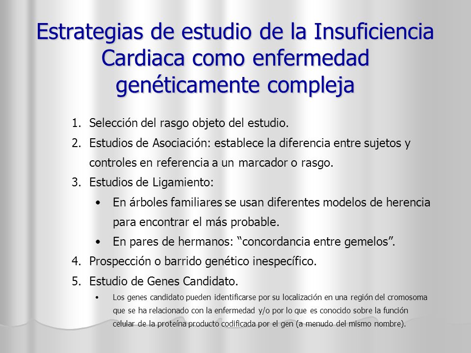 Estrategias de estudio de la Insuficiencia Cardiaca como enfermedad genéticamente compleja