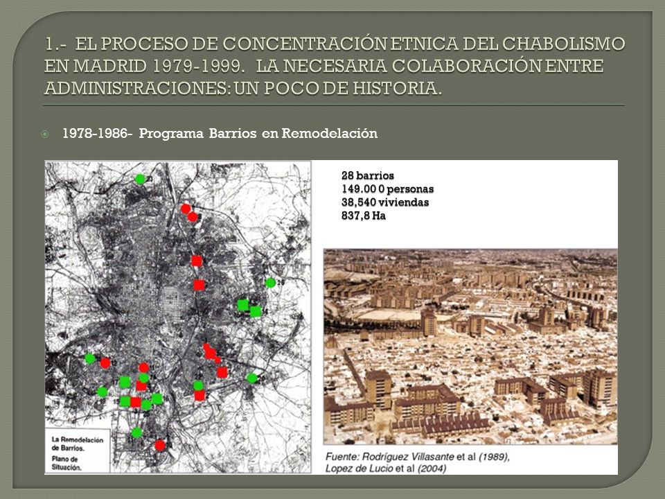 1.- EL PROCESO DE CONCENTRACIÓN ETNICA DEL CHABOLISMO EN MADRID LA NECESARIA COLABORACIÓN ENTRE ADMINISTRACIONES: UN POCO DE HISTORIA.