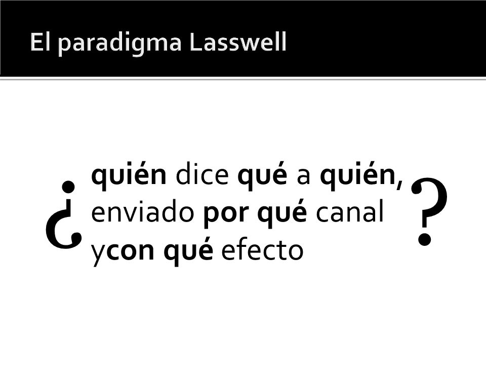¿ quién dice qué a quién, enviado por qué canal ycon qué efecto