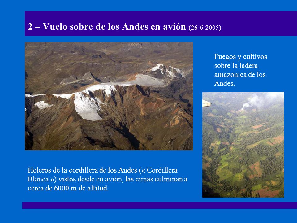 2 – Vuelo sobre de los Andes en avión ( )