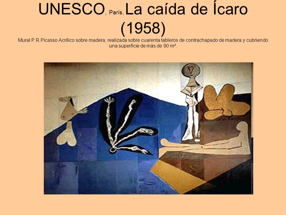 UNESCO, París, La caída de Ícaro (1958) Mural P. R