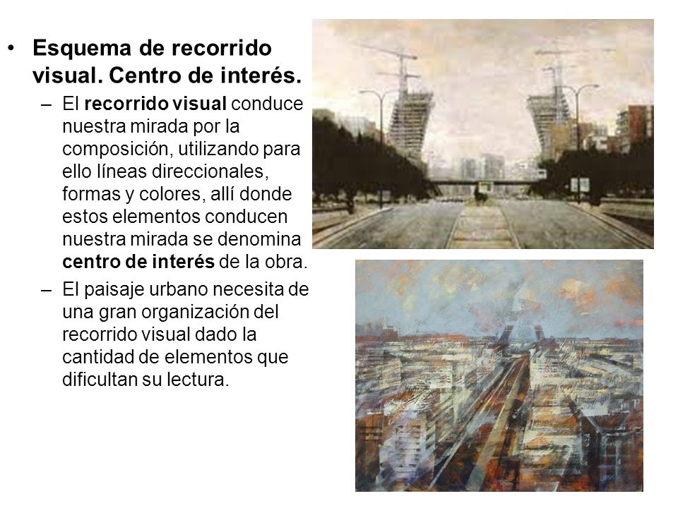 Esquema de recorrido visual. Centro de interés.