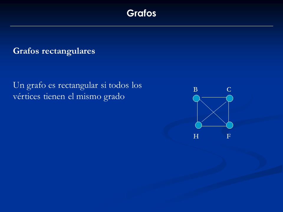 Un grafo es rectangular si todos los vértices tienen el mismo grado