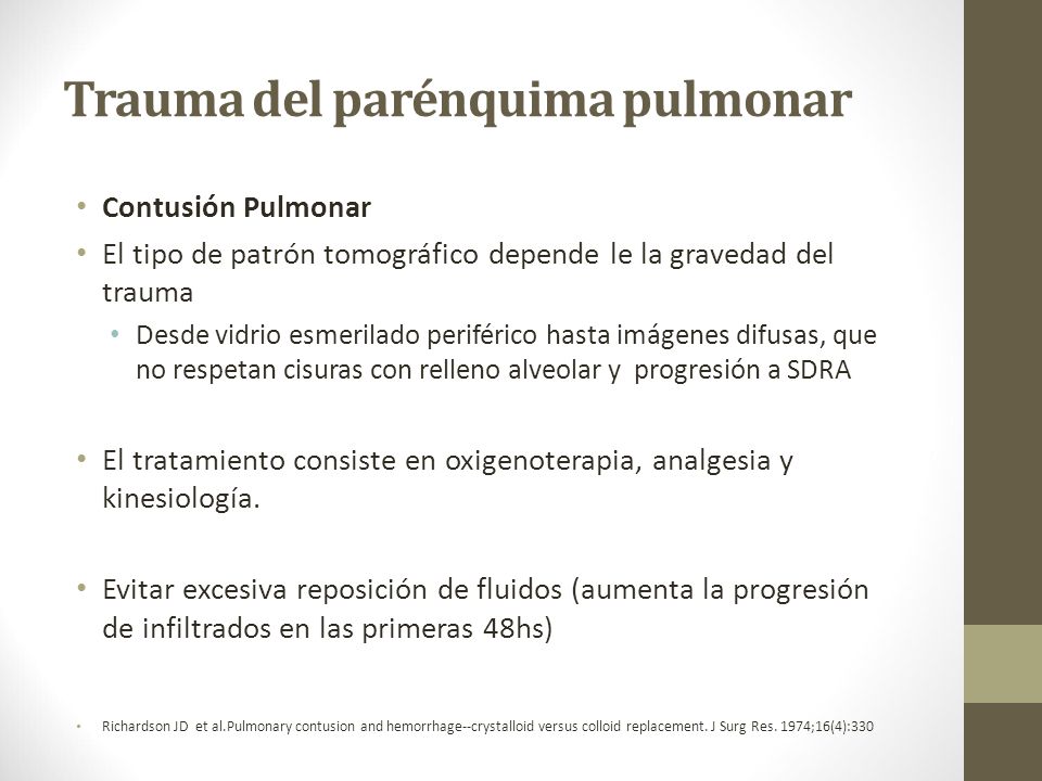 Trauma del parénquima pulmonar