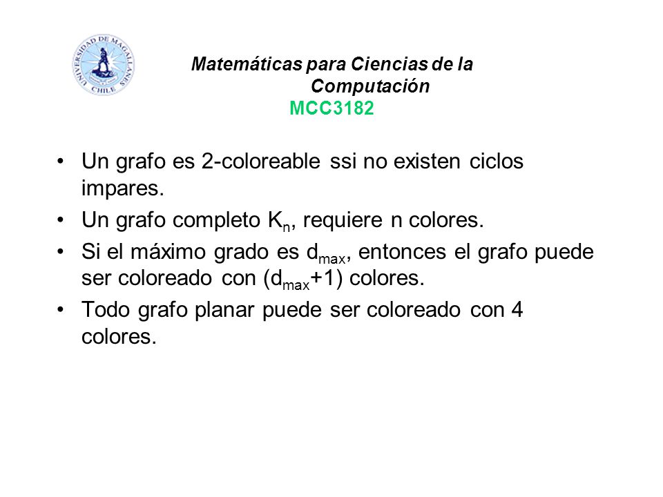 Matemáticas para Ciencias de la Computación MCC3182