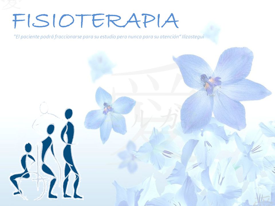 FISIOTERAPIA El paciente podrá fraccionarse para su estudio pero nunca para su atención Ilizastegui.