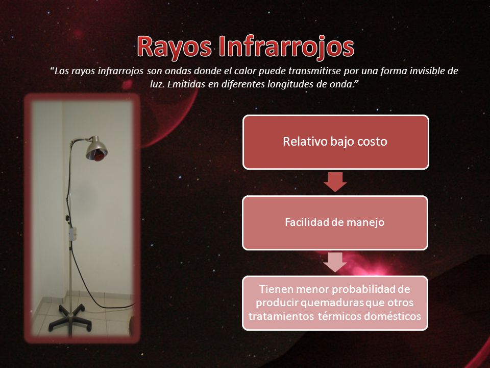 Rayos Infrarrojos Relativo bajo costo