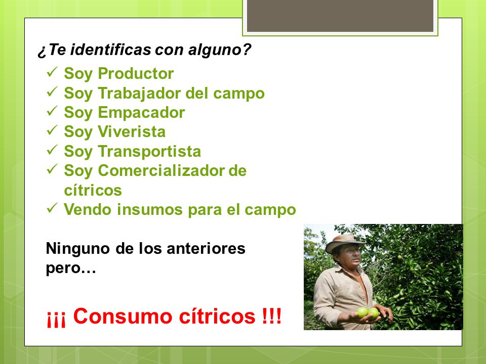 ¡¡¡ Consumo cítricos !!! ¿Te identificas con alguno Soy Productor