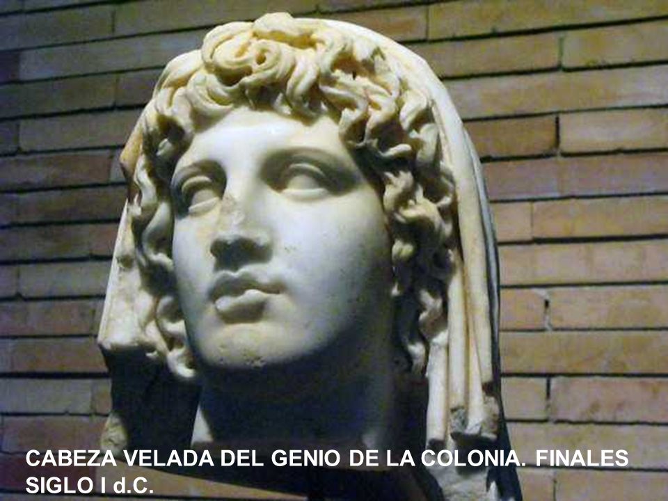 CABEZA VELADA DEL GENIO DE LA COLONIA. FINALES SIGLO I d.C.